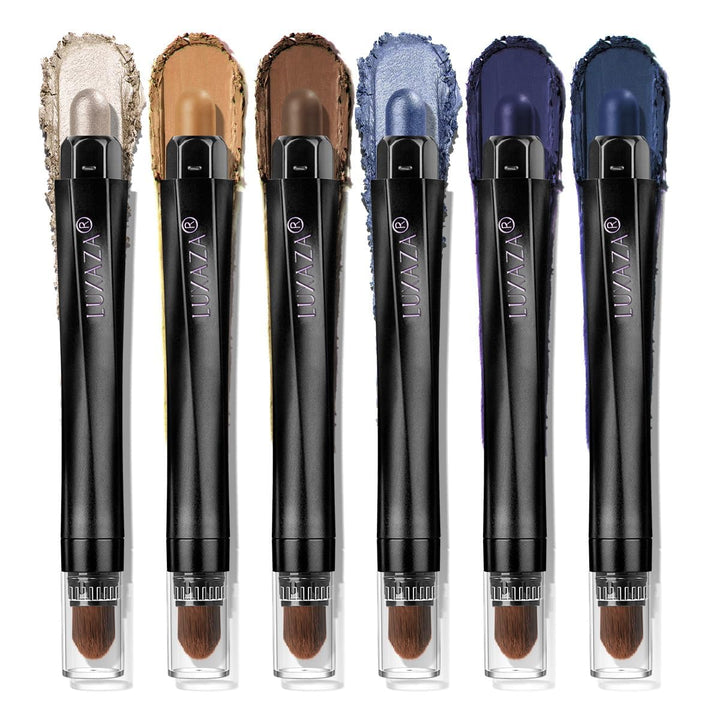 Neutral Eyeshadow Stick Makeup 6PCS Set, Brown Nude Metallic Shimmer Matte Cream Eye Shadow Palette Eyeliner Brightener Pencil Crayon, Halloween Makeup - BROWN CANYON