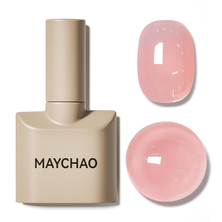 15ML Jelly Sheer Tortoise Gel Nail Polish 1Pc Transparent Hot Cocoa Amber Gel Polish Soak off UV LED Translucent Nail Polish Nail Art Starter Manicure Salon DIY at Home, 0.5 OZ