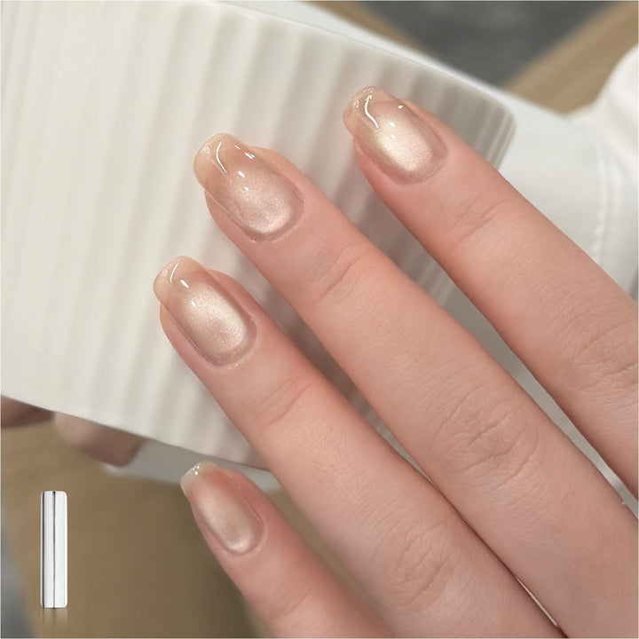 Glassy Cat Eye Gel Nail Polish, 16Ml Glitter Holographic UV Gel Polish with Magnet, Reflective Translucent, 2341 Silvery Moonlight