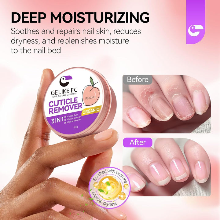 Cuticle Cream for Dry Damaged Cuticles Organic Nail Cuticle Remover for Dry, Rough Hands Cracked Rigid Skin - Professional for Salon Home Use