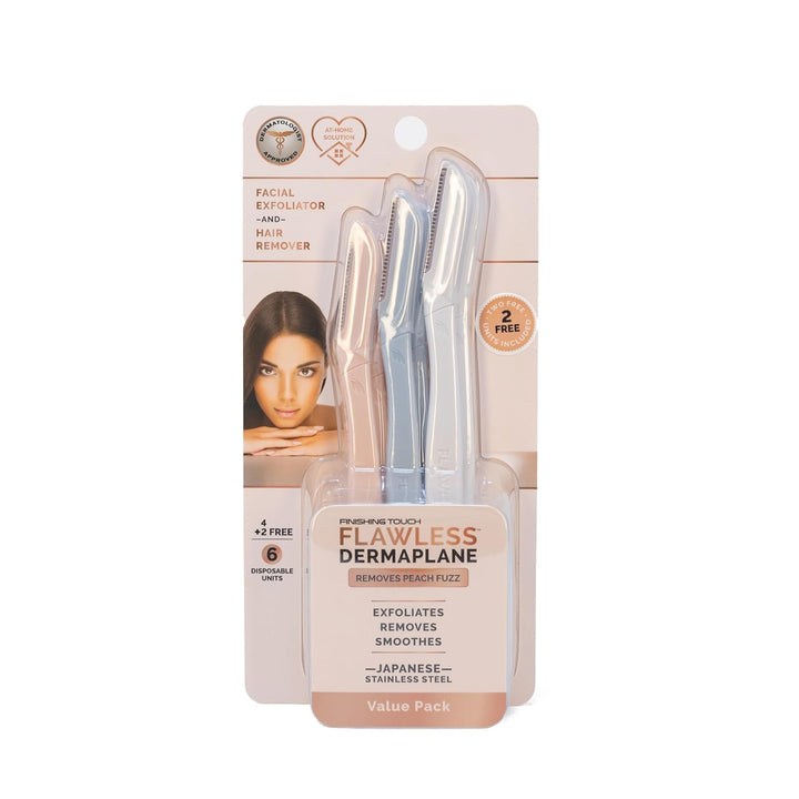 Dermaplane Facial Exfoliator and Hair Remover, Facial Hair Removal for Women, 6 Count