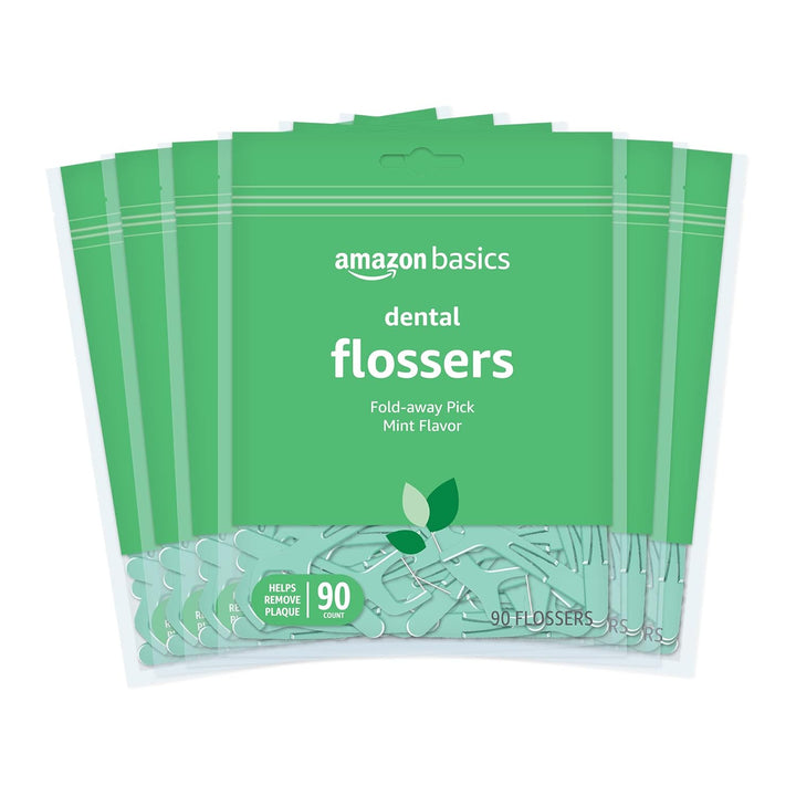 Mint Dental Flossers, 90 Count, 1 Pack (Previously Solimo)