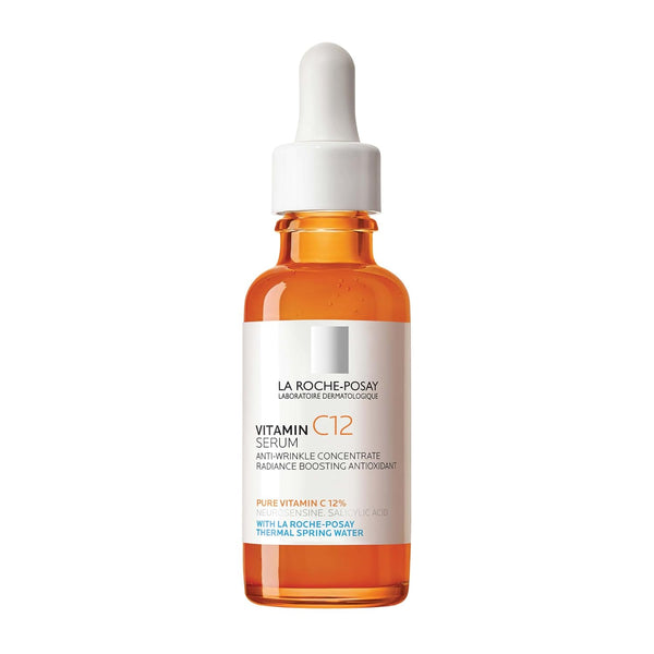 La Roche-Posay Pure 12% Vitamin C Serum for Face with Hyaluronic Acid & Salicylic Acid, Hydrating Face Serum, Boost Radiance & Reduce Wrinkles, 2 Formulas for rmal or Oily Skin Control