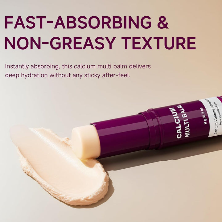 Cemenrete Calcium Multi Balm, Cemenrete Eye Stick, 2Pc Collagen All-In-One Moisturing Multi Stick for Face Eye Neck Hydrating Make up Base Mist Moisture Balm