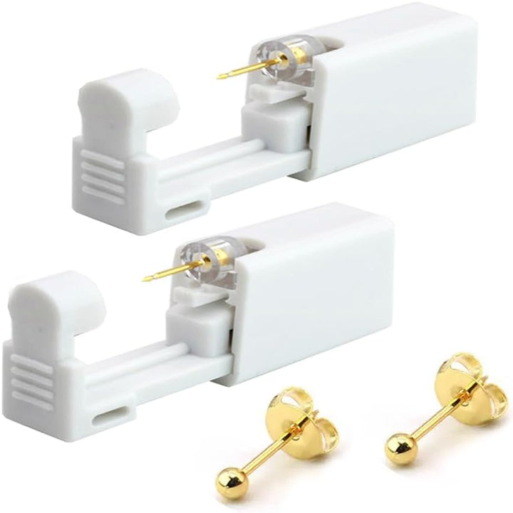 Ear Piercing Kit, 2 Pcs Disposable Ear Piercing Gun with Preloaded Ear Stud, at Home Self Ear Piercing Gun Kit
