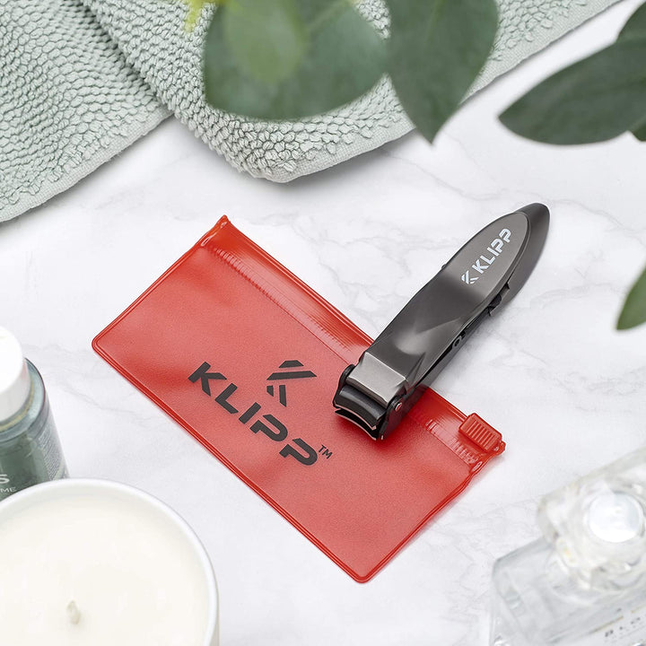 Nail Clippers for Men with Catcher -  Heavy Duty Razor-Sharp Self-Collecting Nail Cutter, Ergonomic Lever for Fingernails & Toenails, Ideal Gift for Men & Grooming Gifts Includes Ziplock Pouch