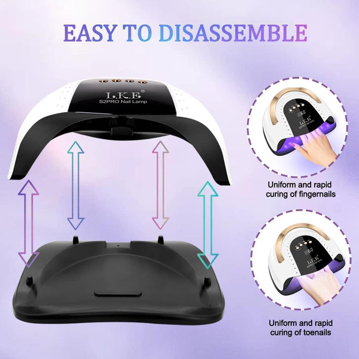 268W UV LED Nail Lamp,  Nail Dryer for Gel Polish, 4 Timers UV Nail Lamp Professional Nail Light, 57Pcs Lamp Beads and Automatic Sensor(White)