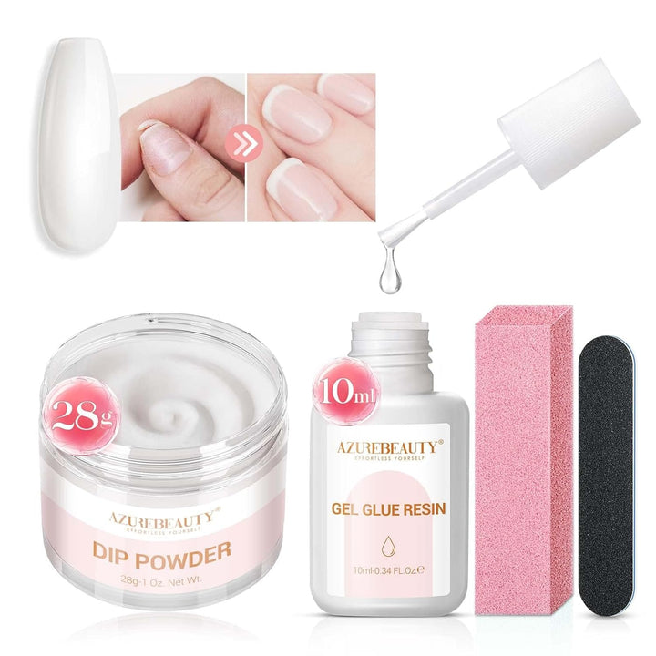 Nail Repair Kit Transparent Crystal for Broken Cracked Split Weak Nails, Ideal Solution Emergency Easy Quick Fix Dip Powder 28 G 1 Oz Quick-Drying Repair Glue 10 Ml Nail File Nail Buffer