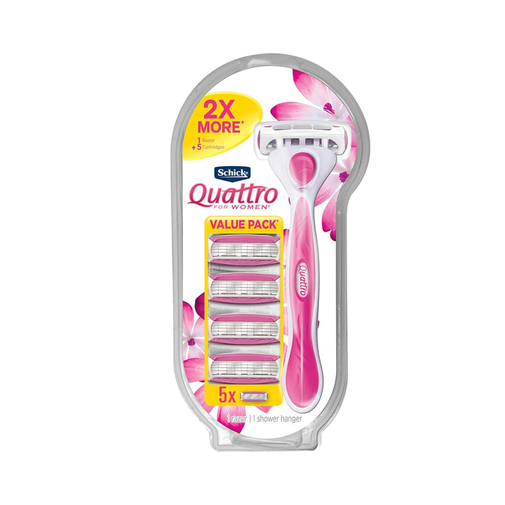 Schick Quattro Women'S Razor Value Pack - 1 Handle & 5 Refills