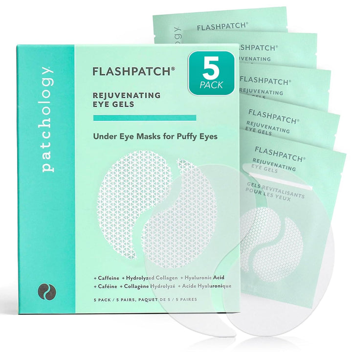 under Eye Gel Patches – Natural Eye Masks for Puffy Eyes, Dark Circles & Eye Bags, Soothing Skincare Treatment for All Skin Types, Beauty & Personal Care Essentials (5 Pairs)