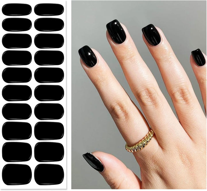 Semi Cured Gel Nail Strips | Gel Nail Stickers with UV Light Required | Salon Quality, Easy Application and Removal（Pink Ombre）