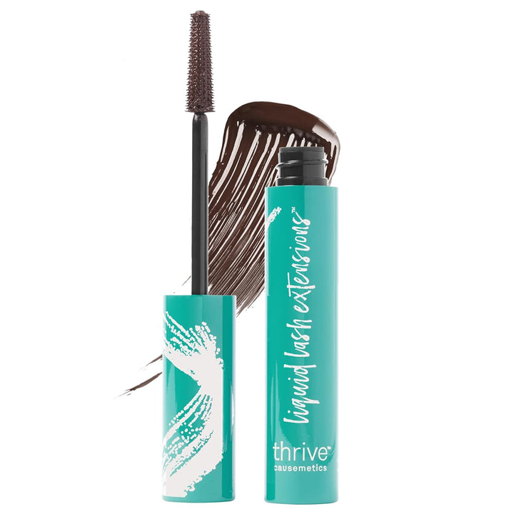 Liquid Lash Extensions Mascara, Tubing Thrive Mascara Lengthening, Volumizing & Curling, Smudge Proof, Washable, No Clumping or Flaking, Vegan & Cruelty Free, Brynn (Rich Black)