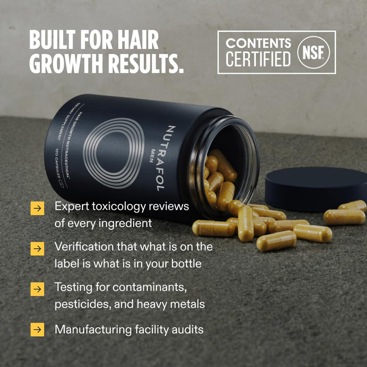 Men'S Hair Growth Supplements, Clinically Tested for Visibly Thicker Hair and Scalp Coverage, Dermatologist Recommended - 1 Month Supply