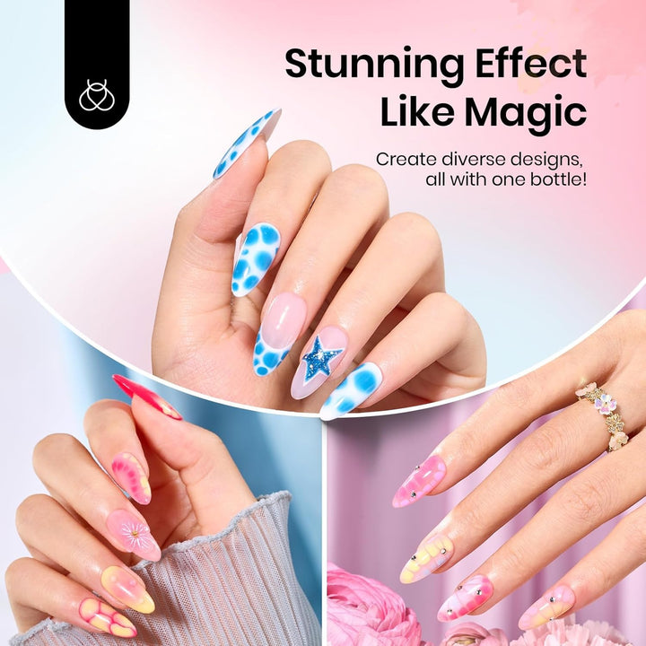 Beetles Blooming Gel, Blooming Gel Nail Polish Clear Uv Led Blossom for Spreading Effect Marble Natural Stone Watercolor Floral Print Fall Nails Soak off Diy Nail Art Design Manicure Gift for Women