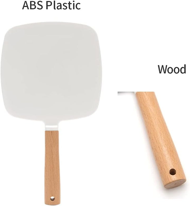 Hand Held Mirror with Handle for Makeup,Small Cute Wood Hand Mirror for Shaving with Hole Hanging Single-Sided Portable Travel Vanity Mirror for Men&Women(Square)