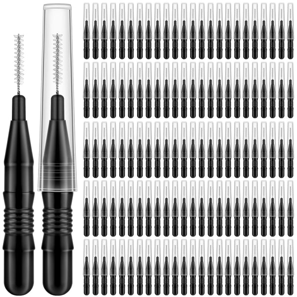 120Pcs Micro Eyebrow Brush with Cap Brow Lamination Brush Spoolies for Brow Eyelash Brush Lash Filler & Lift and Tint Tools for Brows and Lashes Comb Extensions