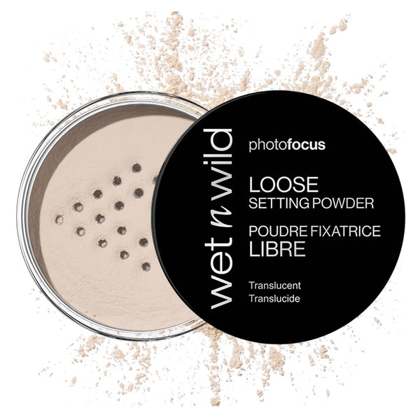 Photo Focus Loose Baking Setting Powder, Highlighter Makeup, Fair to Medium & Tan Skin Tones - Translucent