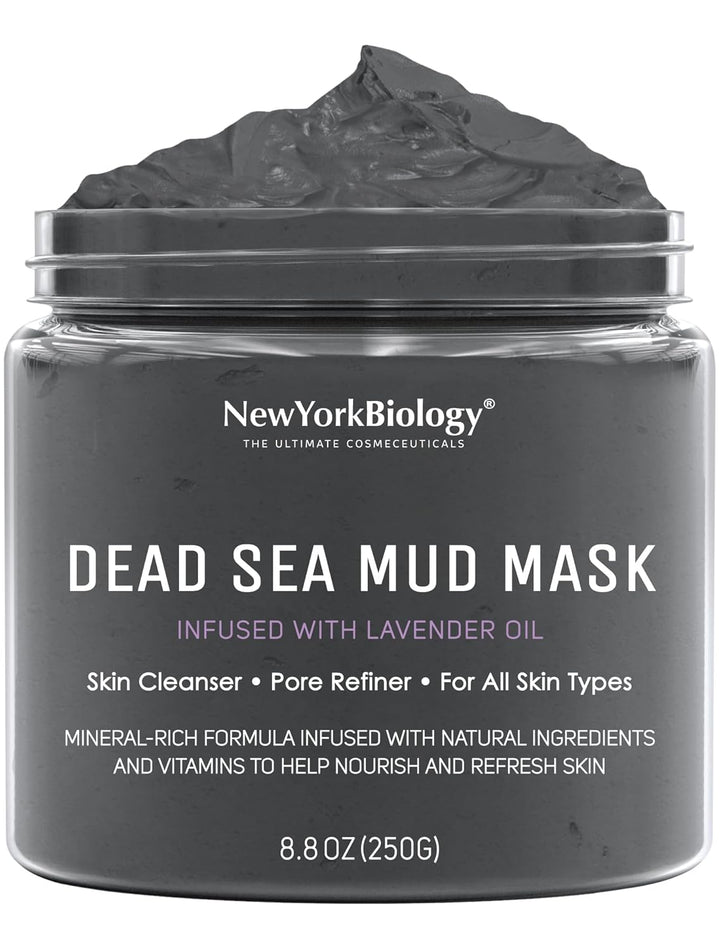 New York Biology Dead Sea Mud Mask for Face and Body | Spa Quality Pore Refiner for Oily Skin | Natural Skincare for Women & Men | Tighten Skin for a Healthier Complexion | 8.8 Oz
