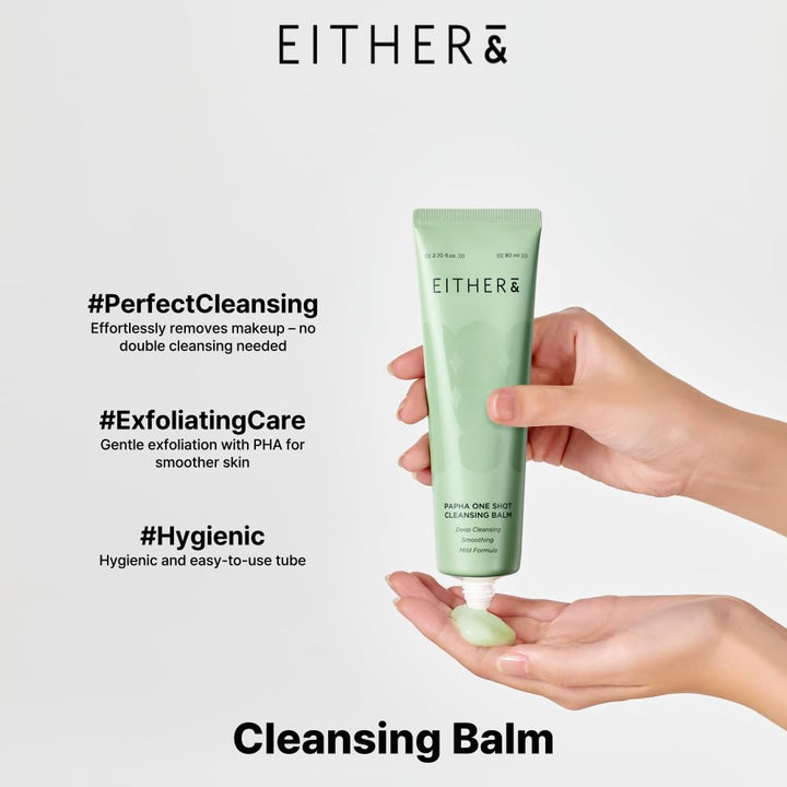 PAPHA One Shot Cleansing Balm, Korean 2-In-1 Melting Makeup Remover & Gentle Oil-To-Milk Cleanser with Papaya Enzyme & PHA, Hydrating & Smoothing (2.70 Fl. Oz.)