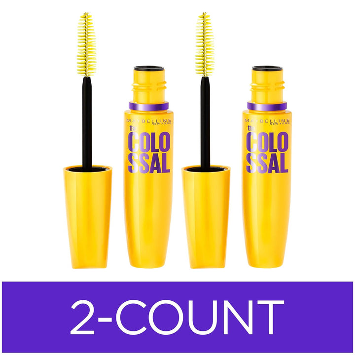 Volum' Express Colossal Washable Mascara Makeup, Volumizing, Glam Black, 1 Count