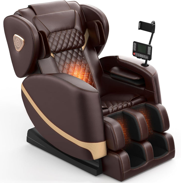 2025 Massage Chair Full Body, Zero Gravity Massage Chair with 10 Fix Rollers, Heating, Foot Massage, Auto Modes, Bluetooth Speaker, Touch Screen Controller (Upgraded Version)