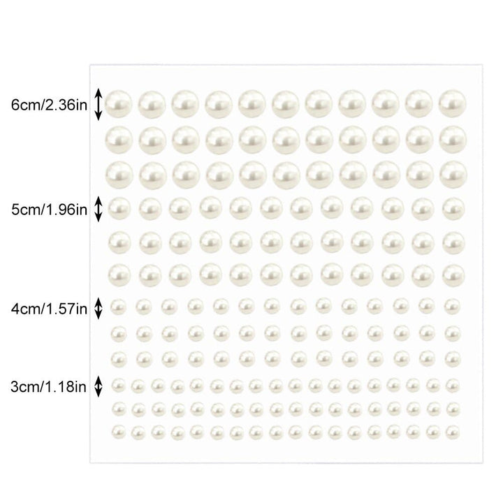 Pearl Stickers for Crafts Self Adhesive Face Pearl Sticker Gems Hair Pearls Stick on 1650 Pcs Pearls Beads for Face, Makeup, Earrings, Nail, 3Mm/4Mm/5Mm/6Mm (White)