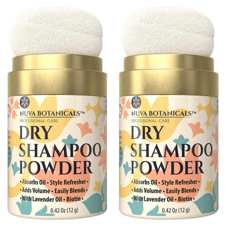 Non Aerosol Dry Shampoo Powder with Biotin - Lavender Extract and Korean Ginseng - Volumizing Travel Size (0.42 Oz) - Gifts for Her