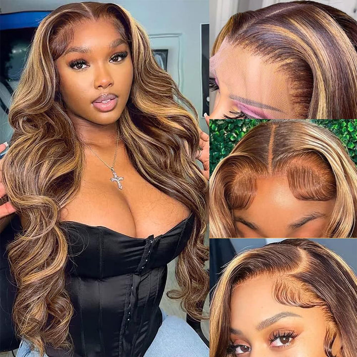 13X6 Body Wave Transparent Lace Front Wigs Human Hair Pre Plucked 180 Density HD Lace Frontal 9A Glueless Wigs with Baby Hair for Women 26Inch