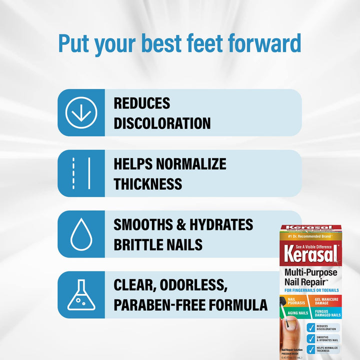 Multi-Purpose Nail Repair, Nail Solution for Discolored and Damaged Nails, 0.43 Fl Oz