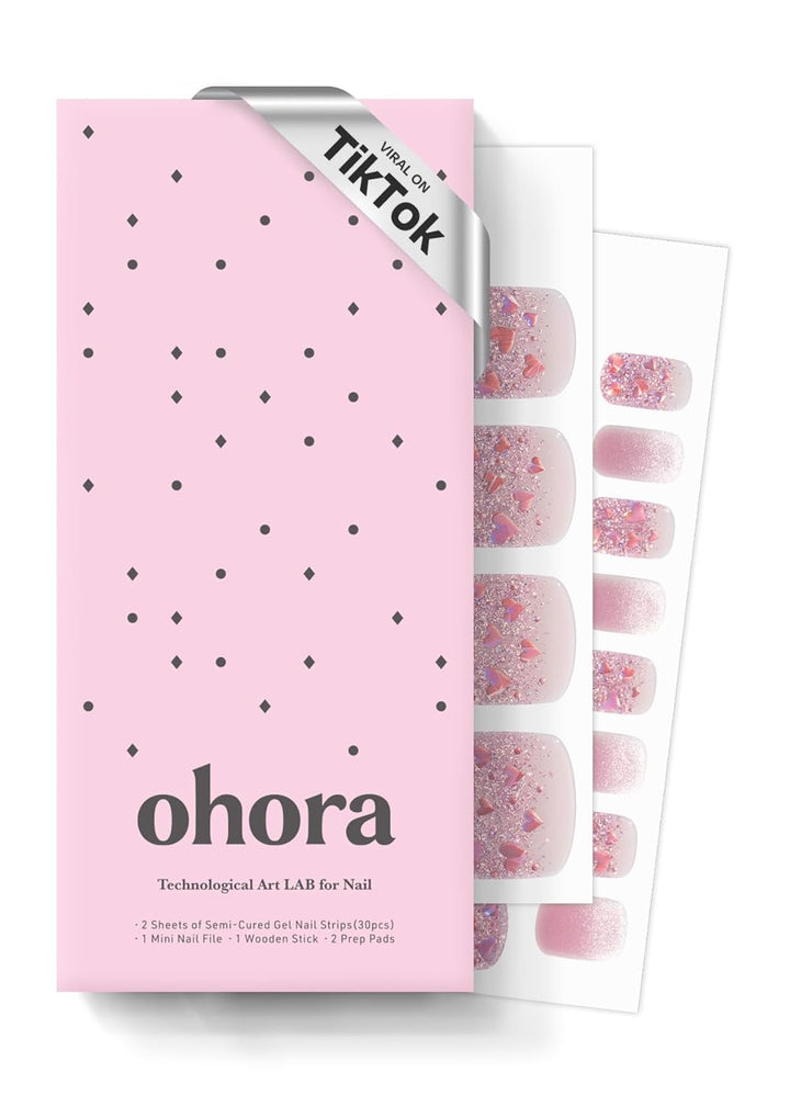 Semi Cured Gel Pedi Strips (P Chilly Red) - Works with Any Pedi Lamps, Salon-Quality, Long Lasting, Easy to Apply & Remove - Includes 2 Prep Pads, Pedi File & Wooden Stick