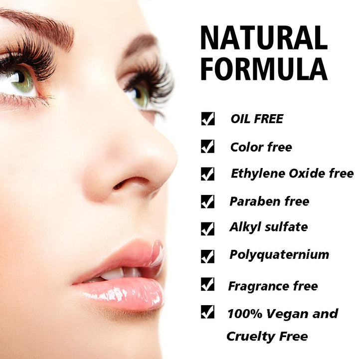 Eyelash Extension Shampoo 50 Ml + Brush - Eyelid Foaming Cleanser - Sensitive Paraben & Sulfate Free - Eyelash Wash and Lash Bath for Extensions - Salon Use and Home Care