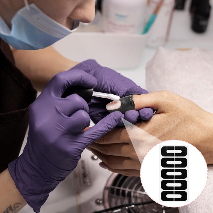 100 Pcs Nail Polish Protector for Fingers, 99.99%+ U V Finger Protection Cuticle Protector Tape for Nail Painting, U-Shaped French Tip Nail Polish Barrier Peel off for Nails Stamp Nail Art