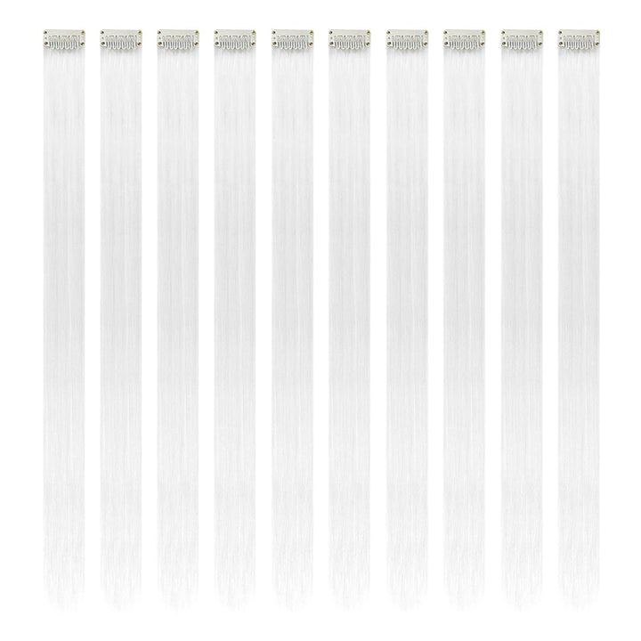 Pink Hair Extensions Clip In, 22 Inch 10 Pcs Long Straight Colored, for Kids Girls Women Highlight Party, Synthetic