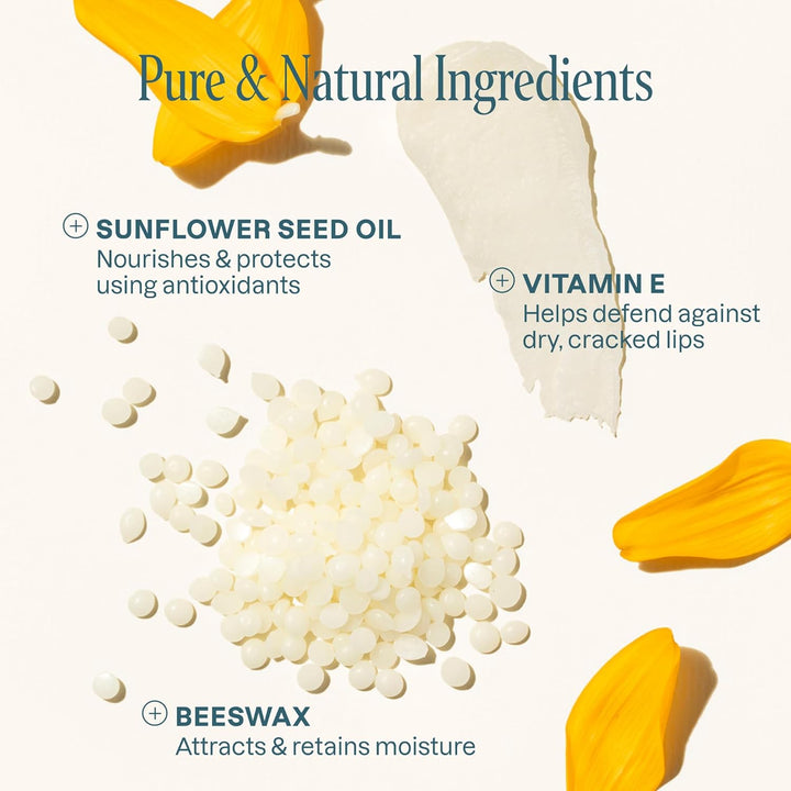 Organic Lip Balm Set (6 Flavors) - 100% Natural Hydrating, Moisturizing for Dry Cracked Lips, for Men & Women