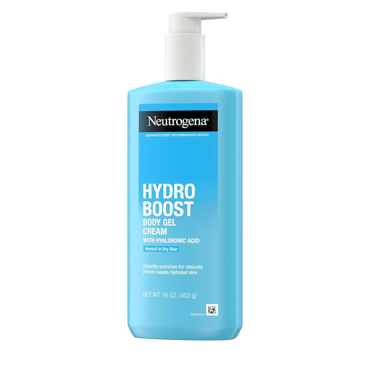 Hydro Boost Body Gel Cream, Hydrating Body Lotion with Hyaluronic Acid for Normal to Dry Skin, Lightweight Fragrance-Free Hyaluronic Acid Moisturizer, 16 OZ