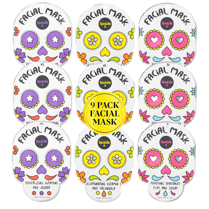 Facial Mask Sheet Bundle - Pumpkin, Ghost, Bat - Halloween Character Mask Bundle - Face Masks for Skin Care - Moisturizing Sheet Face Masks - Skincare Pack for Women - Spa Beauty Masks