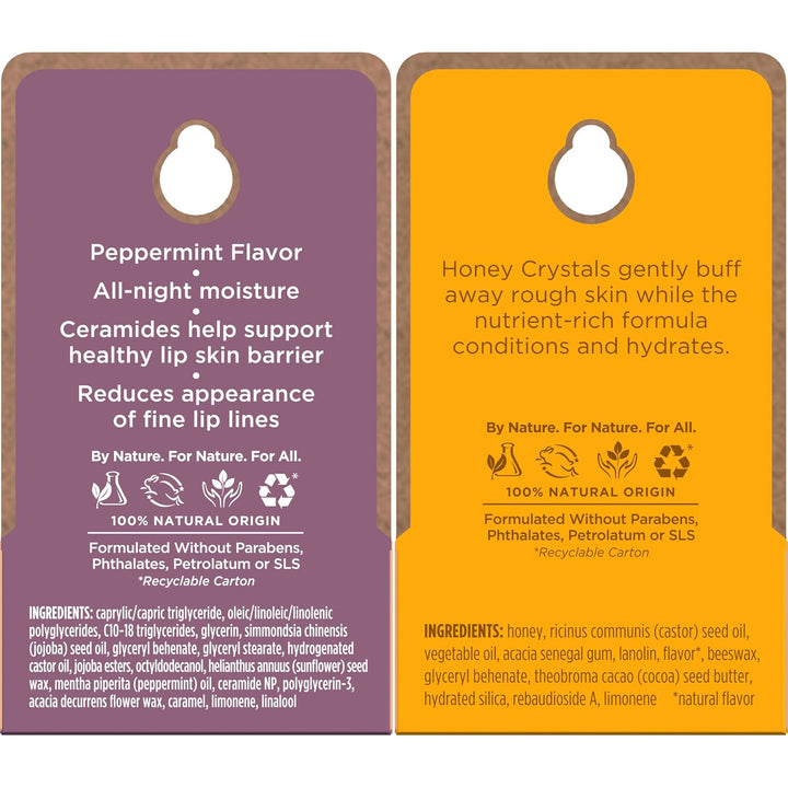 Conditioning Lip Scrub and Overnight Intensive Lip Treatment, with Ceramides, Exfoliates and Hydrates Lips 8 Hours, Natural Origin, 2 Jars, 0.25 Oz