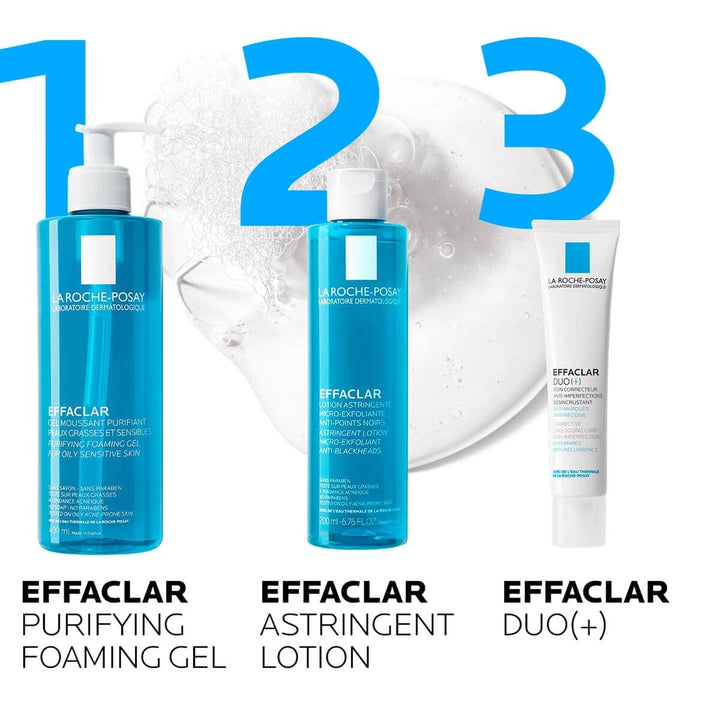 La Roche-Posay Effaclar Purifying Foaming Gel Cleanser for Oily Skin, with Zinc Pidolate to Remove Excess Oil, Alcohol Free & Oil Free, Face Wash for Oily Skin, Dermatologist & Sensitive Skin Tested​