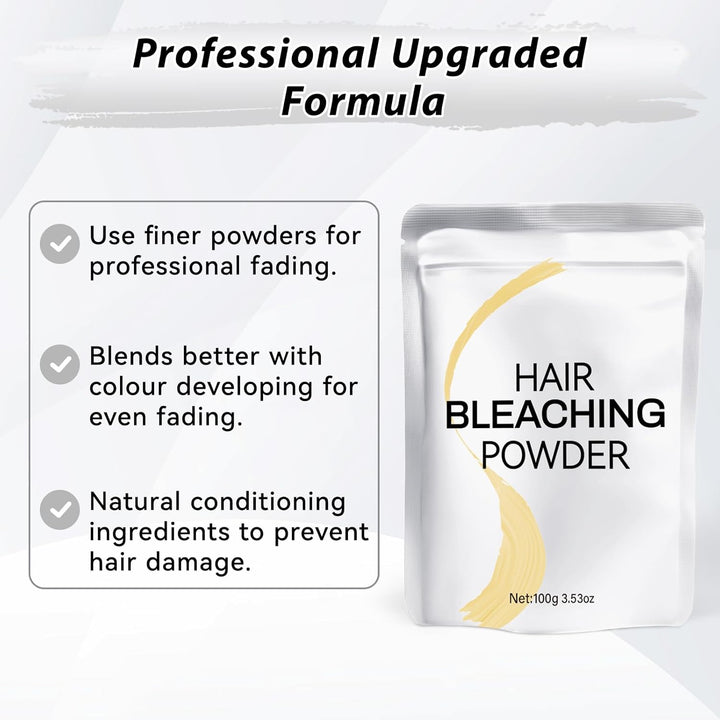 Hair Bleach Powder, Professional Lightening Bleach for Hair, Strong & Gentle Bleach Powder for Hair, Lift up to 8 Levels, Perfect for DIY Blonde Highlights & Lightening (100G/3.53Oz)
