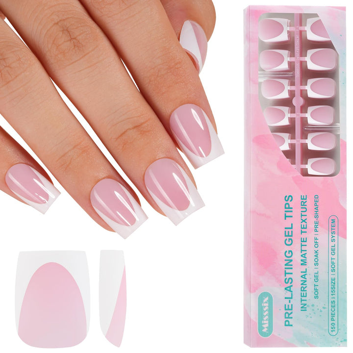 XBASICTIPS French Protecting Builder Gel and Top Coat, Prevent French Nail Tips Area Chipping, Protect French Press on Nails, 15Ml