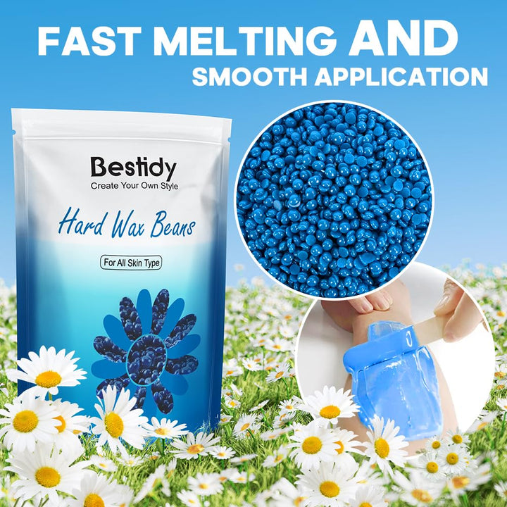 Wax Beads, Bagged 500G/1.1Lb/17.6Oz, Waxing Beans for Hair Removal, Women Men, Home Waxing for All Body and Brazilian Bikini Areas (500G)