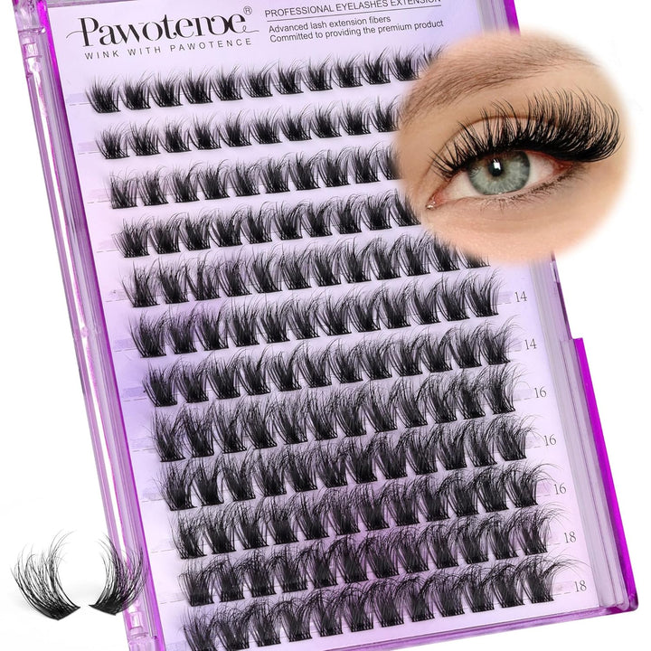 Lash Clusters Wispy Cluster Eyelash Extensions 10-18Mm Individual Lashes DIY Cluster Lashes Extension Soft Comfortable Eyelash Clusters with Thin Band