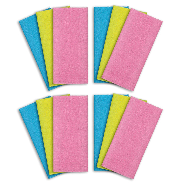 Exfoliating Washcloth Body Scrubber Back Scrubber for Shower Japanese Beauty Washcloth Bath Wash Cloth Korean Exfoliation Luffah Towel Net Sponge Loofah Body Scrub 3 Pack