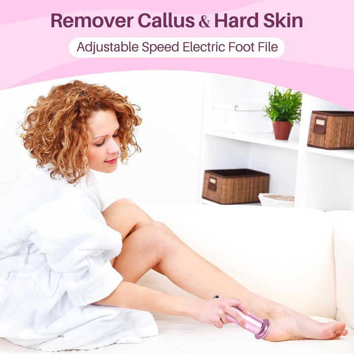 Electric Foot Callus Remover: Adjustable Speed Foot File for Cracked Heels - Working Women'S Summer Pedicure Tool with 60Pcs Sandpaper Discs - Dead Skin Remover for Dry Feet At-Home