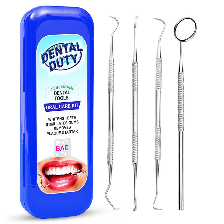 Dental Tools, Dental Pick for Teeth Cleaning Tools – Plaque Remover for Teeth with Teeth Cleaning Kit - Stainless Steel Dental Mirror for Teeth, Scraper and Scaler, (Aqua)