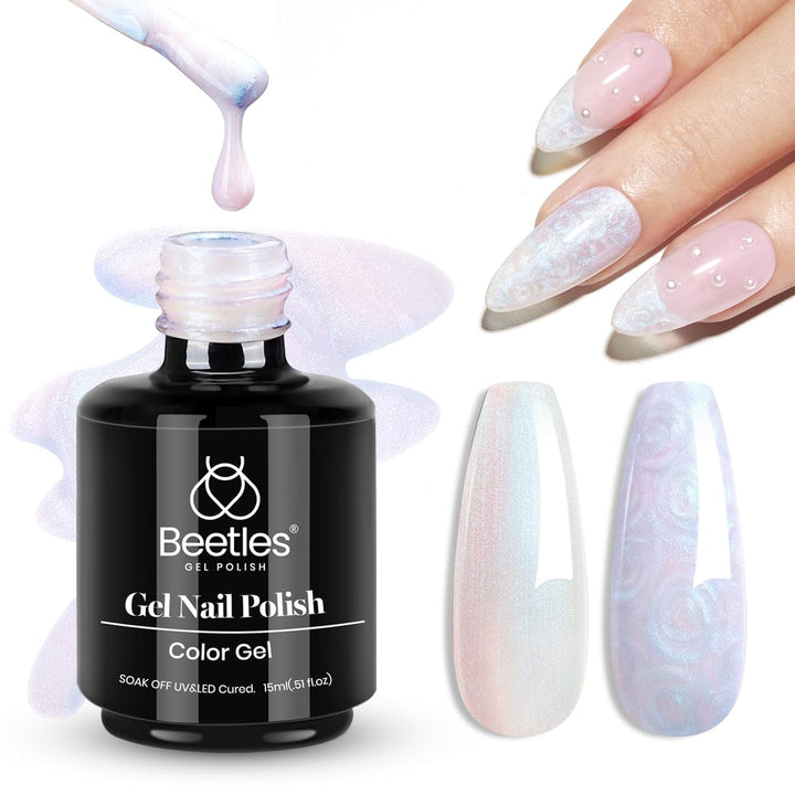 Beetles Black Gel Polish, 1 Pcs 15Ml Audrey Black Nail Polish Color Gel Nail Polish Halloween Nails Soak off Art Manicure Salon DIY Uv Lamp Nail Design Decoration at Home