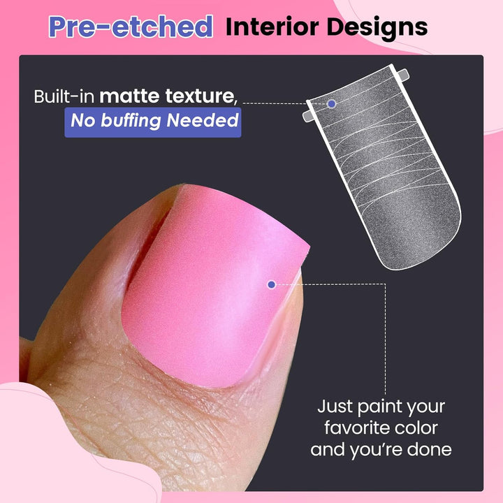 Wide Pre-Etched Square Toe Dual Forms for Polygel, Poly Gel Toenail Forms Molds Extension Reusable,No File Needed,16 Sizes (000-13) with French Guidelines for Salon Home Diy,160Pcs