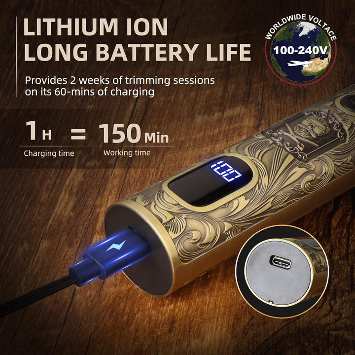 Beard Trimmer for Men, Electric Razor Shaver, Cordless Hair Clipper Shaving Kit for Mustache Body Nose Ear Hair Facial, Adjustable Beard Grooming Kit Birthday Gifts for Men