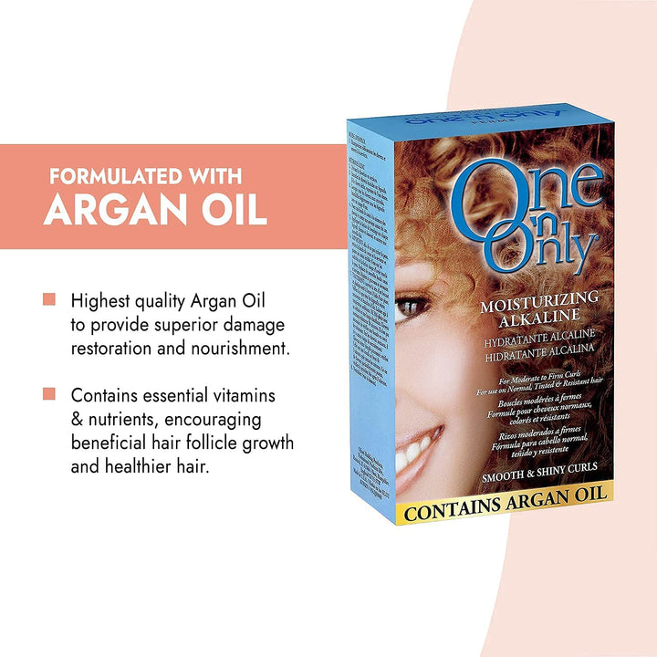 Moisturizing Alkaline Perm with Argan Oil, Moderate to Firm Curls, Fresh Scent, True-To-Rod Size Curls, Leaves Hair Shiny, Moisturized, and Manageable,
