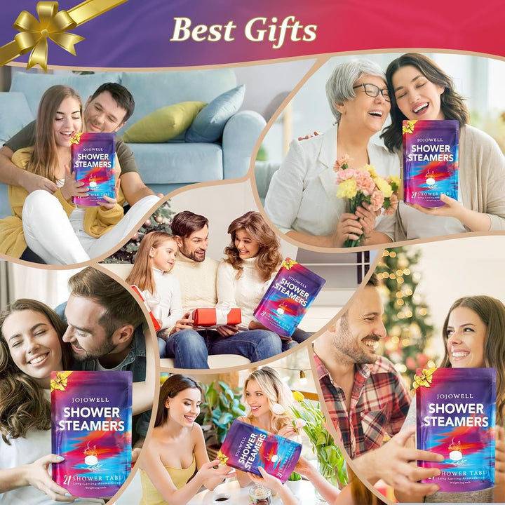 Shower Steamers Aromatherapy - 21Pcs Birthday Gifts for Women, Self Care with Natural Essential Oils Relaxation Home SPA, Womens Gifts for Christmas Stocking Stuffers for Adults, Teens, Wife, Her